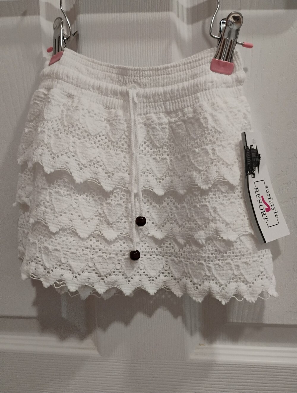 3-4 T White Embroidered Skort